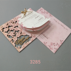 Dusty Rose Floral Wedding Card