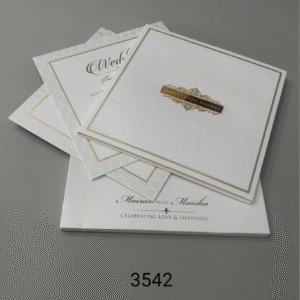 Ivory and Gold Laser Cut Wedding Invite