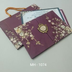 Emerald Gold Leaf Wedding Invitation