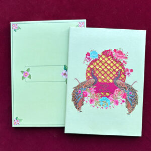 Floral Peacock Box Invite